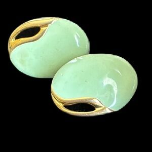 Light Green & Gold Earrings